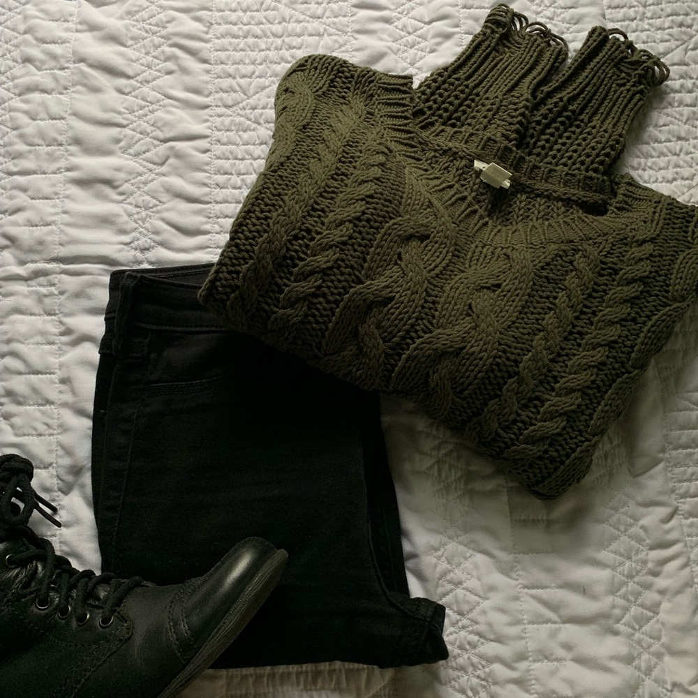 Garage Cropped Distressed Sweater